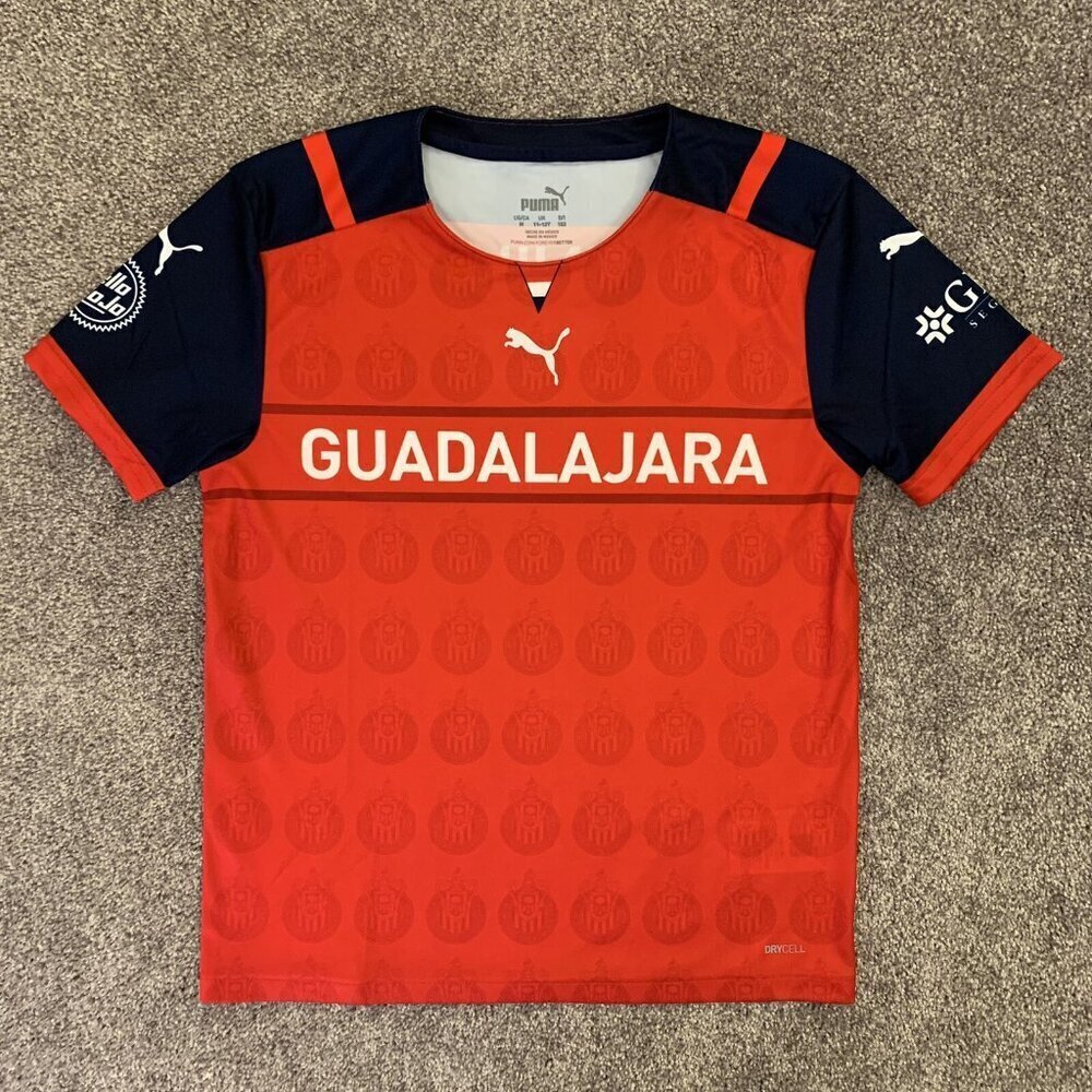 NWT $70 Puma Kids Chivas De Guadalajara Red Soccer Jersey Youth Size M (11-12Y) - Picture 2 of 12